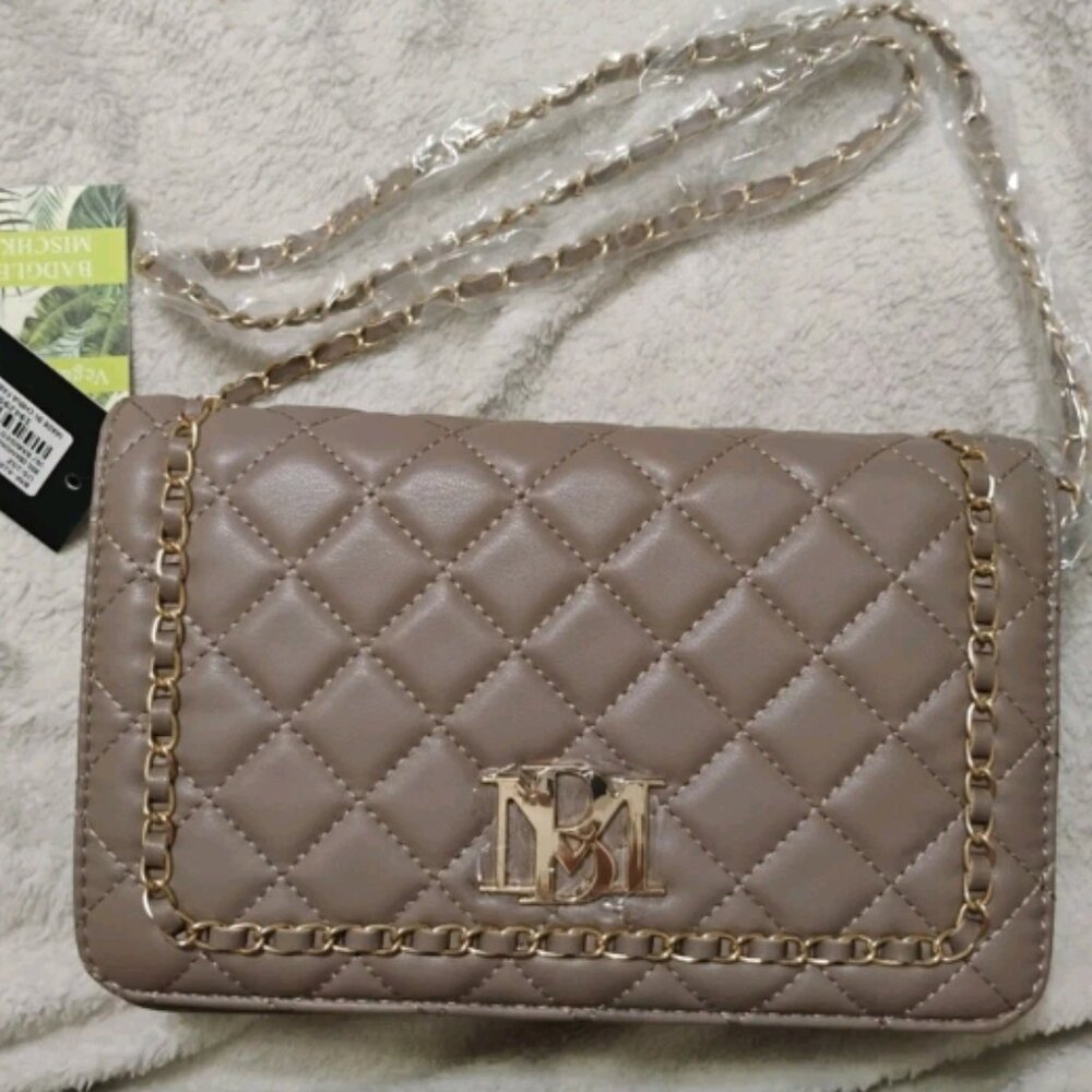 Badgley Mischka Big Diamond Quilted Crossbody, Taupe